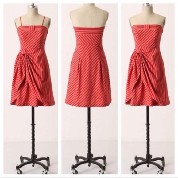 Anthropologie Dresses & Skirts - Lil Anthro Blazing Rays Red Striped Dress Size 12